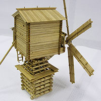 Ветряная мельница А.П.Дурова из деревни Борок, сборная деревянная модель